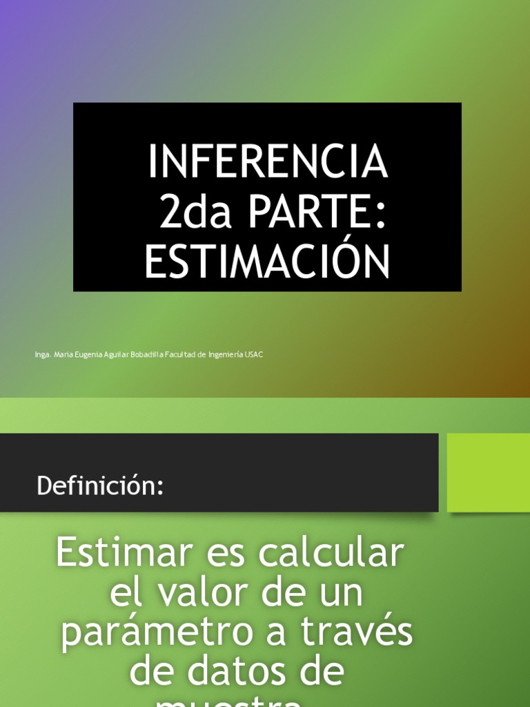 Diapositivas Estimacion Analisis 221 | PDF | Estimador | Teoría de la ...