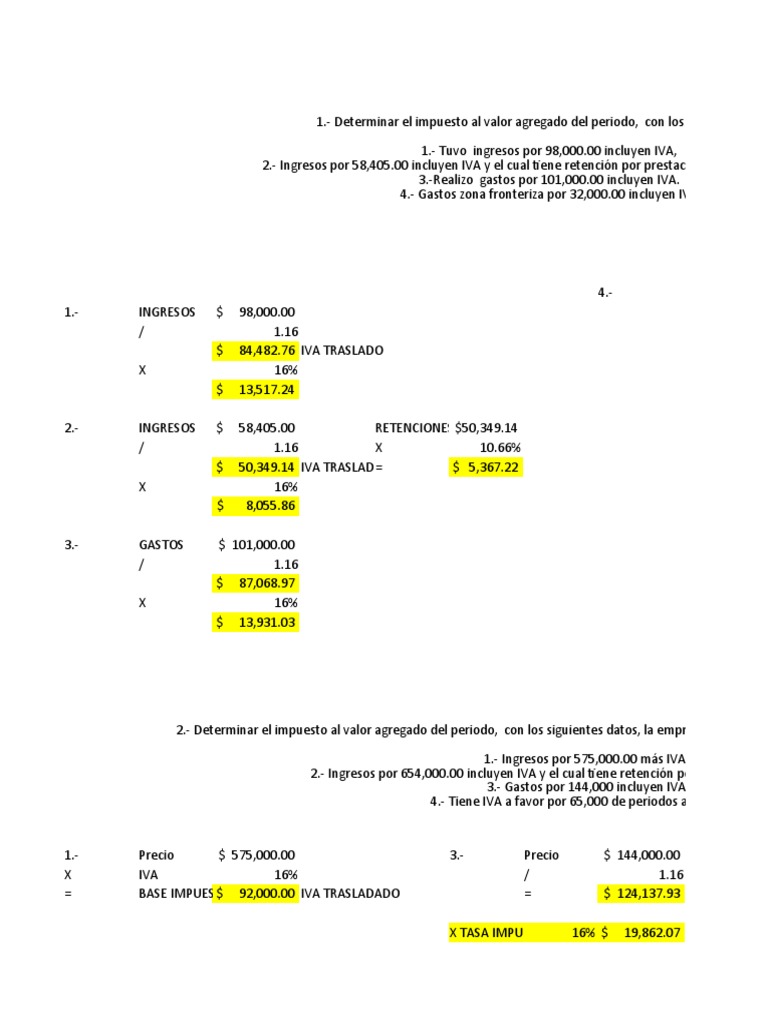 Determinación del IVA Trasladado | PDF | Impuesto al valor agregado ...