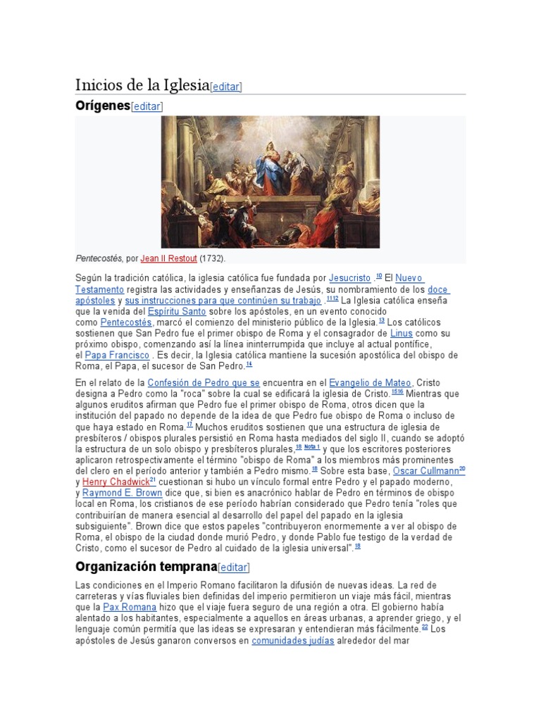 Orígenes y desarrollo de la Iglesia Católica | PDF | Iglesia Católica ...