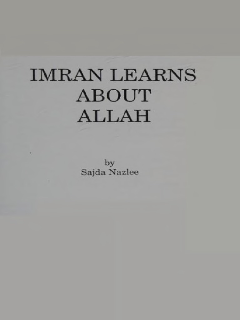 Imran Learns About Allah PDF | PDF | Ali | God In Islam