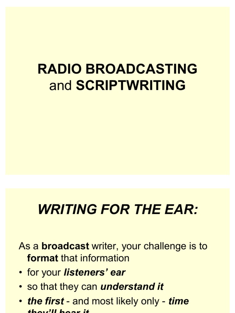 Radio Broadcasting and Script Writing Ppt Verb Grammatical Tense