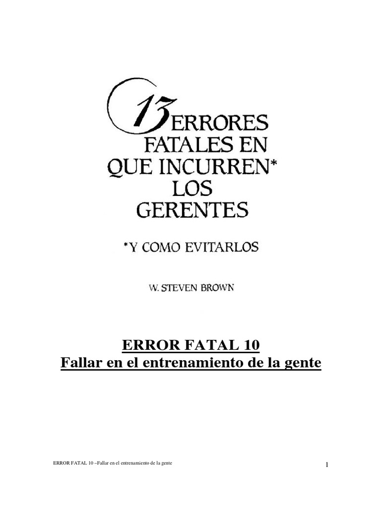 Error Fatal 10 PDF Escopeta Comportamiento