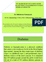 Management of Diabetes by Including Some Natural Factors and Using Unaltered Succulent Herbs As Medicine
