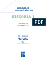 Exámenes de Conocimientos HISTORIA 1. Cuadernillos de Preguntas TIPO ENLACE. Versión 01 - PDF Descargar Libre