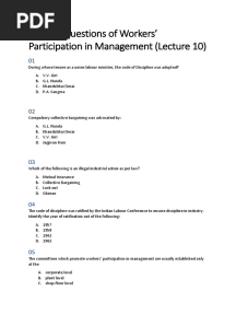 MCQs On Worker Participation