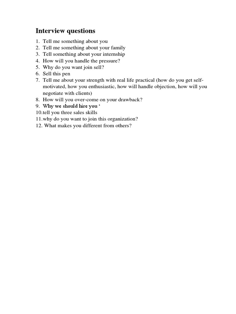 Interview Question PDF PDF