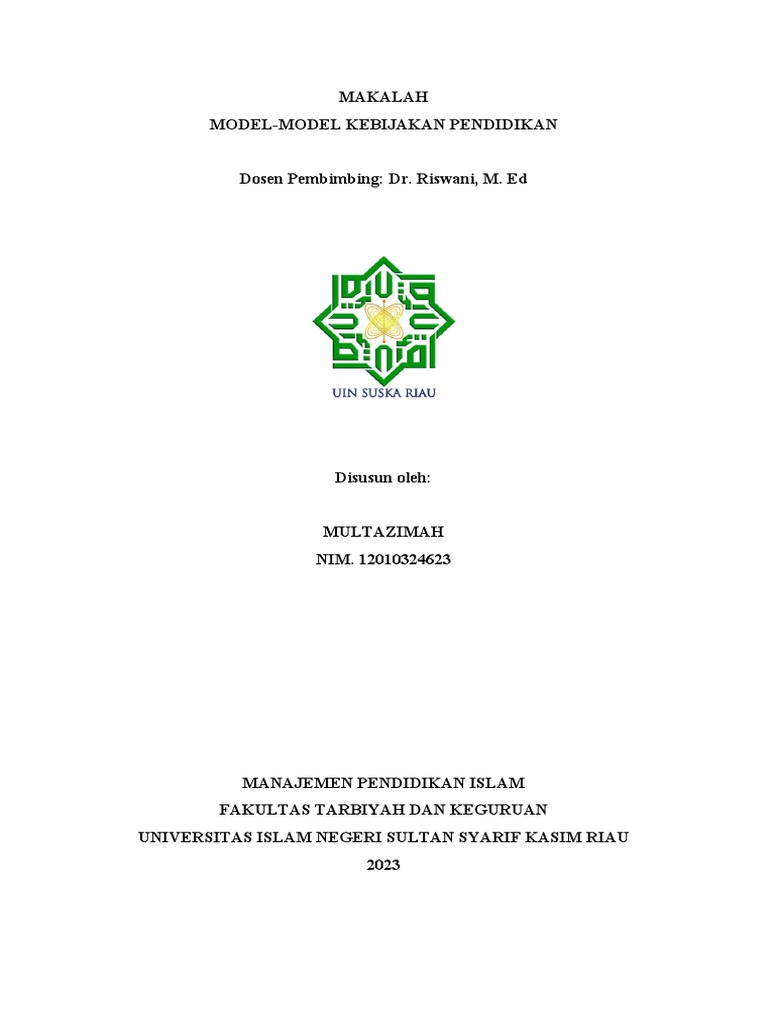 Model Model Kebijakan Pendidikan Pdf