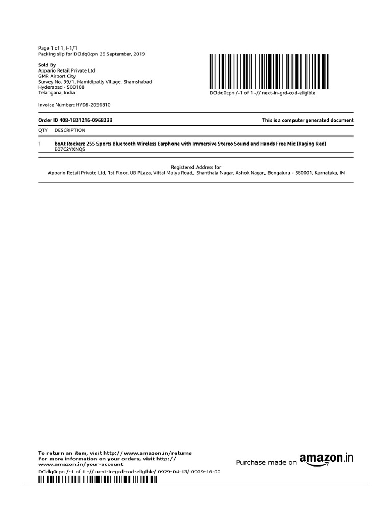 Amazon Invoice PDF | PDF