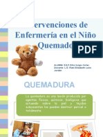 Intervenciones de Enfermeria Del Niño Quemado