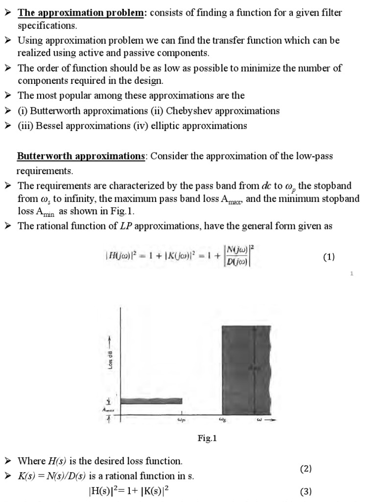 Filter Design: Butterworth & Chebyshev Approximations | PDF | Inductor ...