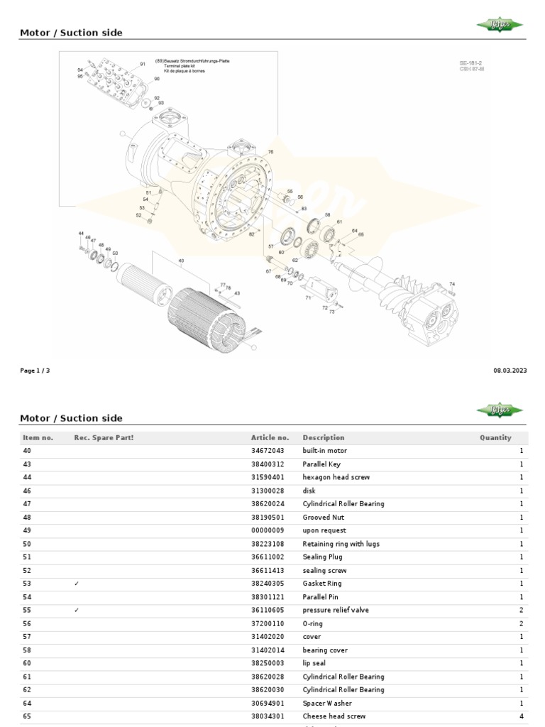 Industrial Motor Parts List | PDF | Manufactured Goods | Mechanical ...