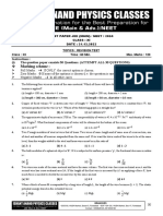 11th Revison Test JEE & NEET Dt. 21-12-2022