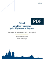 Tema 2 - Variables y Procesos Psicológicos en El Deporte