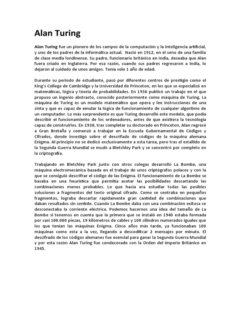 Alan Turing | PDF | Kernel (sistema operativo) | Vhdl