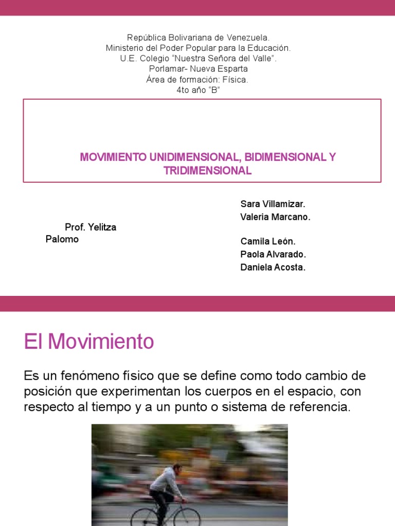 FisicaMovimiento Unidimensional, Bidimensional y Tridimensional | PDF ...