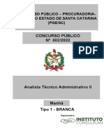 Instituto Consulplan 2022 Pge SC Analista Tecnico Administrativo II Prova PDF