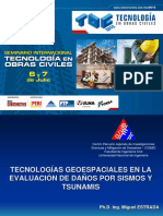 TECNOLOGÍAS GEOESPACIALES EN LA EVALUACIÓN DE DAÑOS POR SISMOS Y TSUNAMIS, Ing. Miguel Estrada