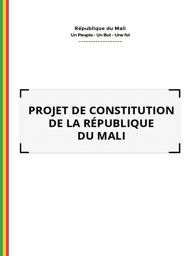 Projet de Constitution du Mali 2023 | PDF | Sénat des États-Unis ...