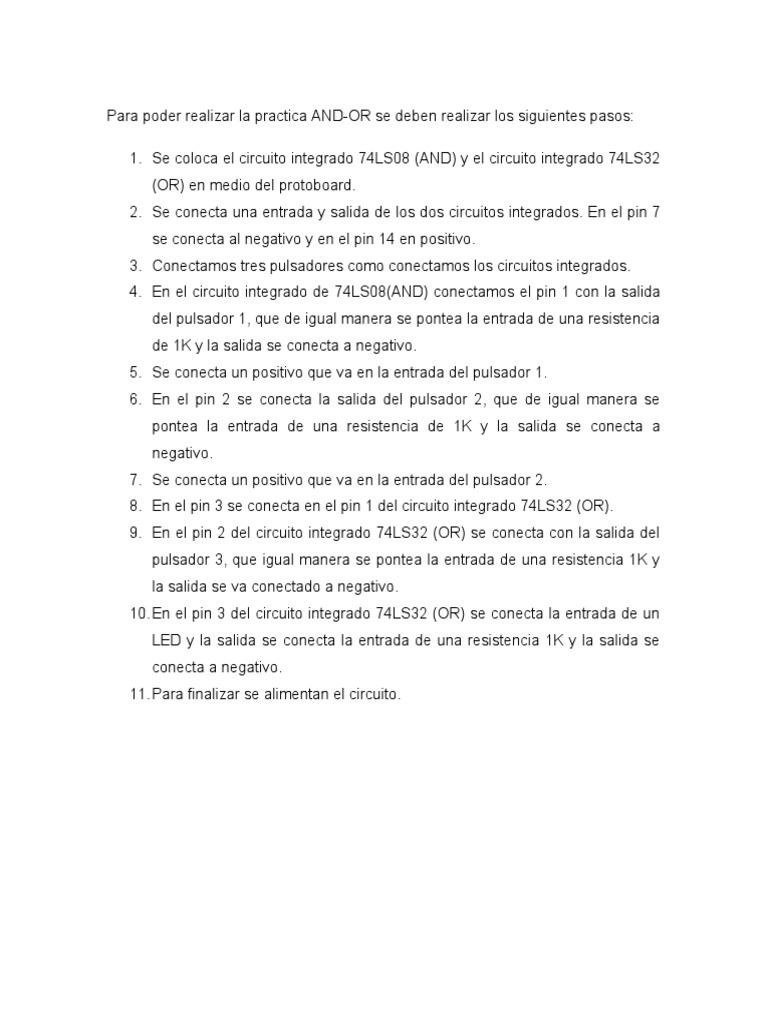 Pasos Del Circuito AND-OR | PDF | Ciencia y matemáticas | Tecnología