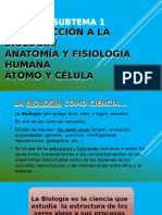 Unidad 1:subtema 1: Introducción A La Biología/ Anatomía Y Fisiología Humana Átomo Y Célula