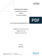 Ensayo de La Importancia Del Lenguaje PDF