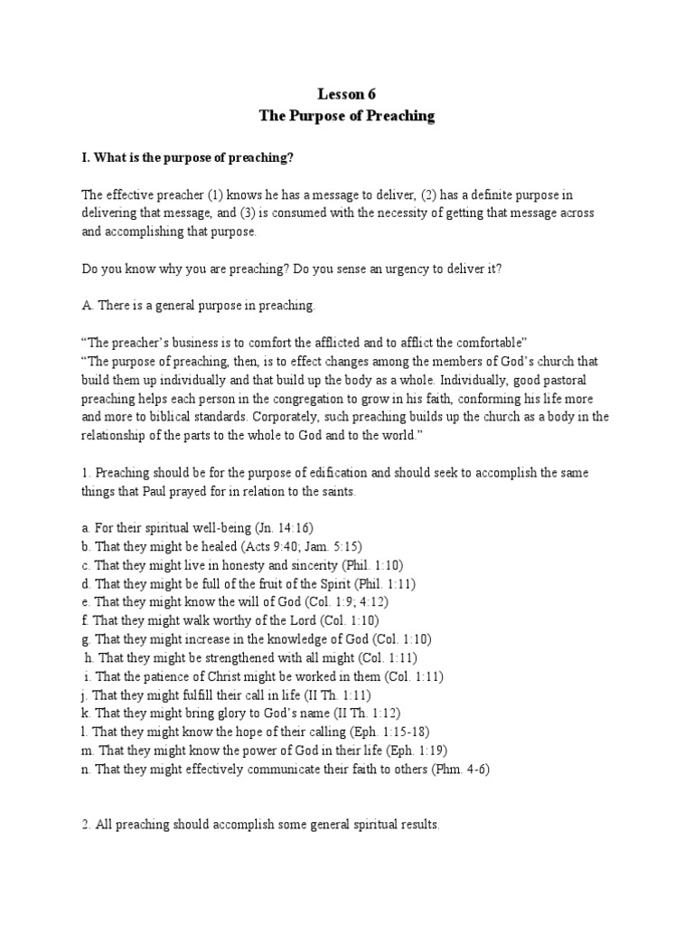 Lesson 6 In Homiletics Pdf Sermon Jesus