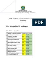 Lista de Geral Dos Candidatos Selecao Simplificada Cursos Superiores