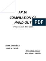 AP 10 Compilation of Hand-Out: (1 Quarter/S.Y. 2022-2023)