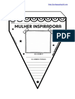 PEDAGOGAINGRID.com Bandeirinha Mulher Inspiradora (Dia Da Mulher)