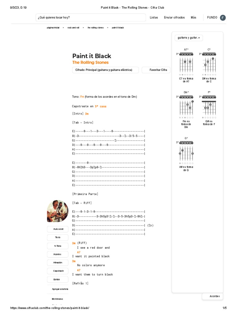 Paint It Black The Rolling Stones Cifra Club PDF PDF Songs Written