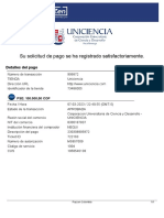 Pago aprobado Uniciencia PSE 100.000 COP