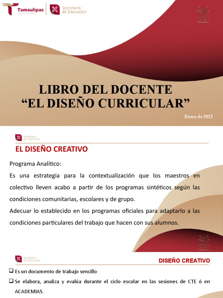 Libro Del Docente El Diseño Curricular | PDF | Plan de estudios | Diseño