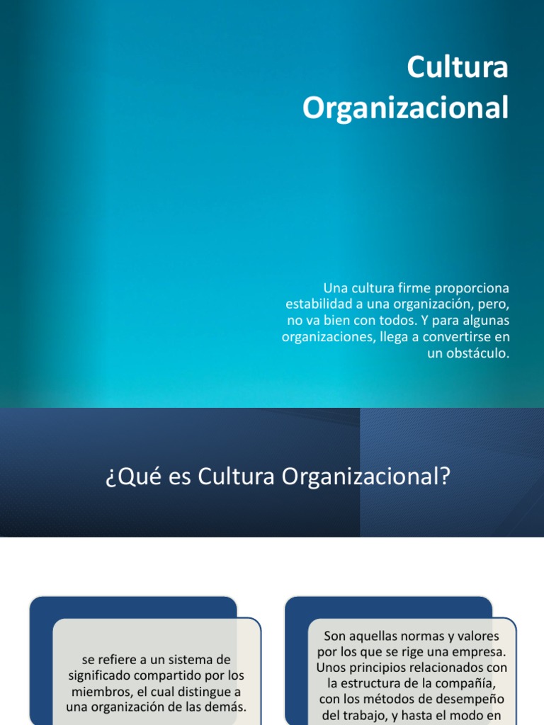 Cultura Organizacional y su Impacto | PDF | Psicología industrial y ...