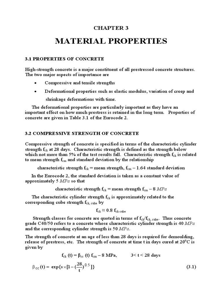 Concrete Tensile Strength and Modulus | PDF | Strength Of Materials ...