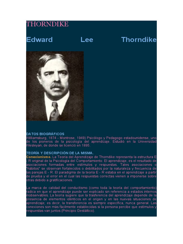 Thorndike PDF Aprendizaje Realimentación