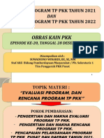 Obras Kain PKK Episode Ke-20, Evaluasi Program TP PKK 2021 Dan Rencana Program TP PKK 2022, JKT 28 Desember 2021