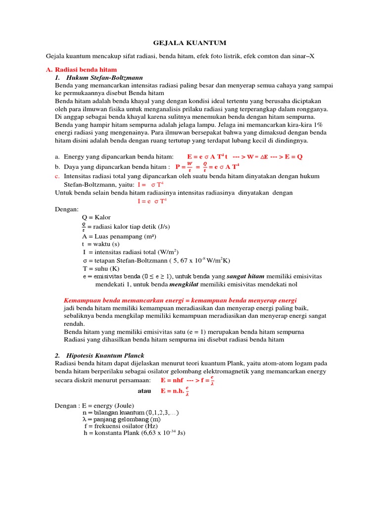 RINGKASA RUMUS KUANTUM SW | PDF | Sains & Matematika