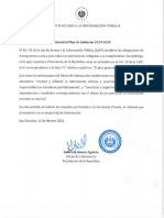 Aclaración Plan de Gobierno 2019 - 2024 Febrero 2022