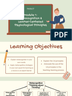 Module 1 Metacognition and Learner-Centered Psychological Principles