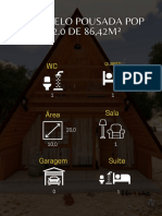 Kit de construção de casa de madeira com descrição detalhada dos itens