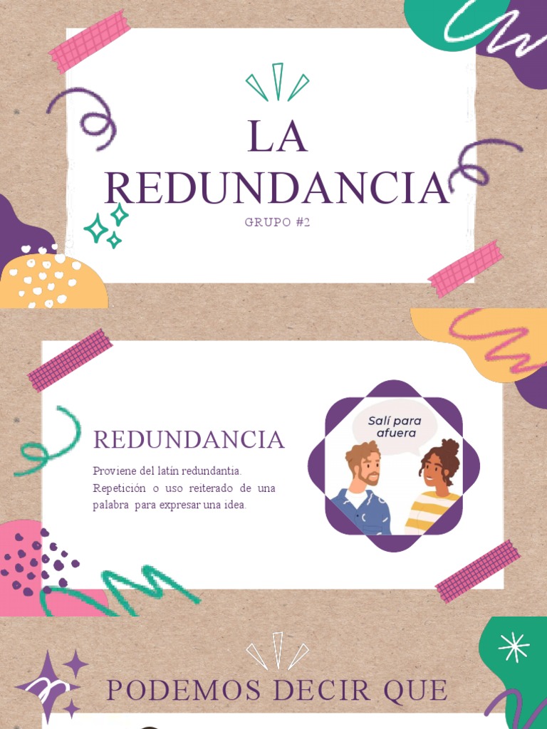 Redundancia concepto, ejemplos y ejercicios de identificación PDF