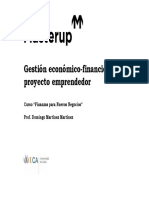 Gestión financiera proyectos emprendedores