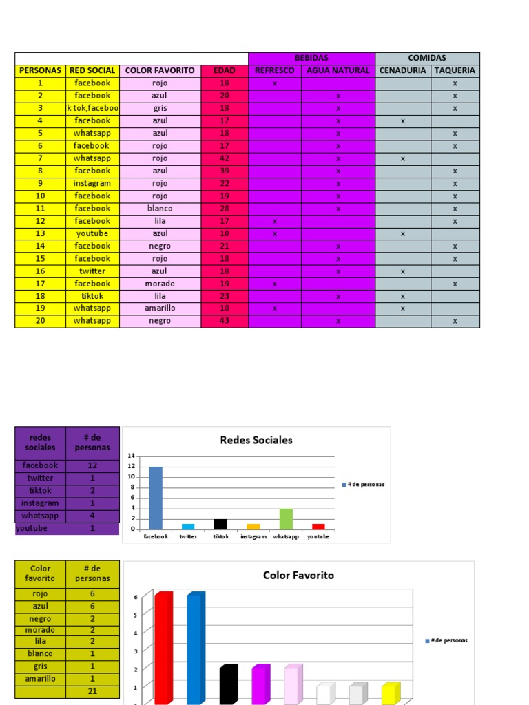 Tablas y Graficas en Excel PDF Facebook Ligero