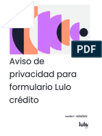 Aviso de Privacidad Formulario Lulo Credito 49352b9a04