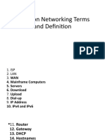 Common Networking Terms and Definition