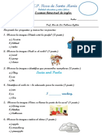 Examen Bimestral de Ingles 5 Grado PDF