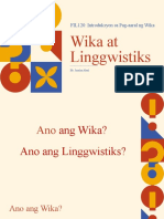 FIL120: Introduksyon Sa Pag-Aaral NG Wika