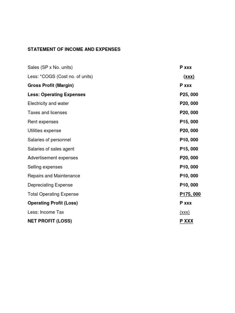 Income and Expense Statement Overview | PDF | Finance & Money ...