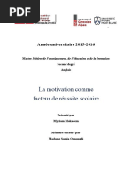 Motivation scolaire selon Rolland Viau | PDF | Apprentissage | Motivant