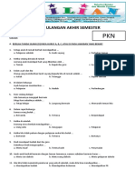 Soal UAS PKN Kelas 1 Semester 2 Dan Kunci Jawaban